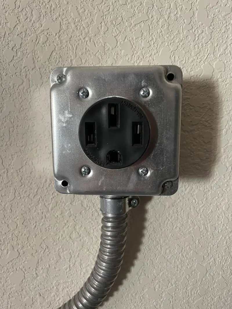 NEMA 14-50 outlet installed for Smart Home Electrical in Hoschton